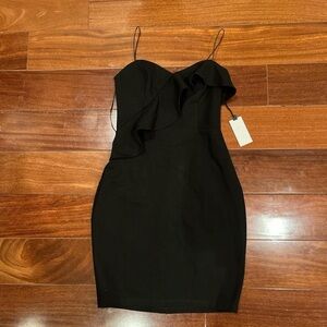 NWT Astr Black Ruffle Mini Dress